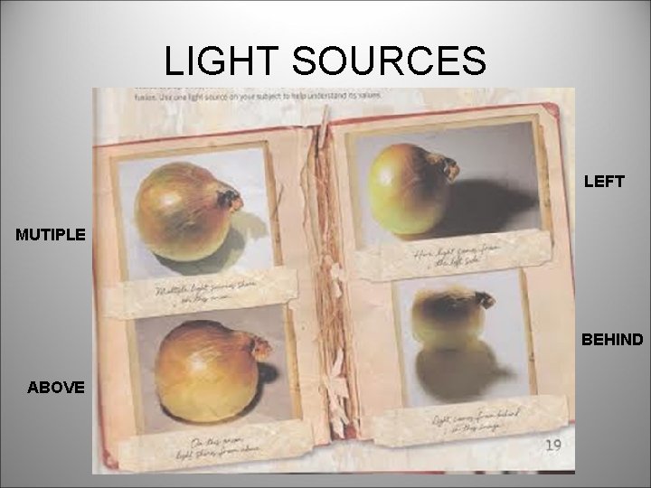 LIGHT SOURCES LEFT MUTIPLE BEHIND ABOVE LIGHT SOURCES LEFT MUTIPLE BEHIND ABOVE