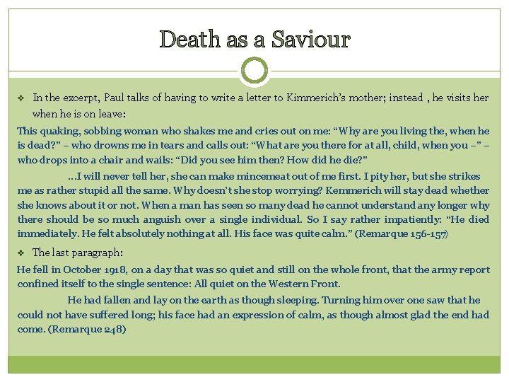 Death as a Saviour v In the excerpt, Paul talks of having to write