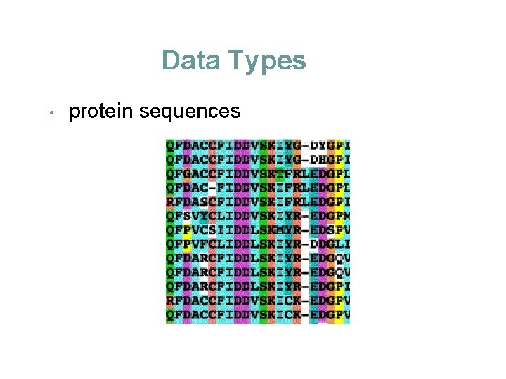 Data Types • protein sequences 