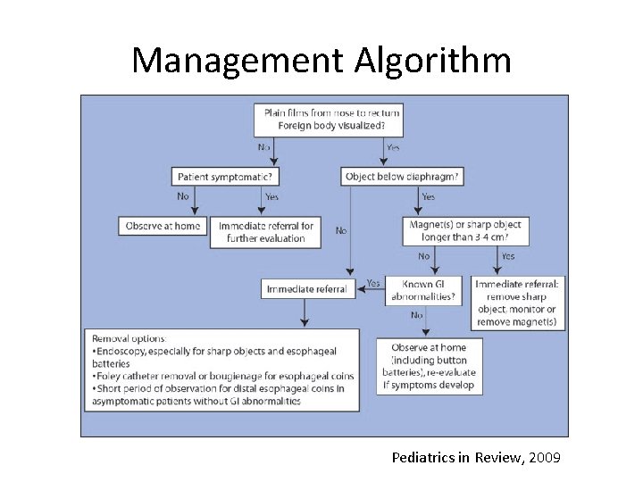 Management Algorithm Pediatrics in Review, 2009 