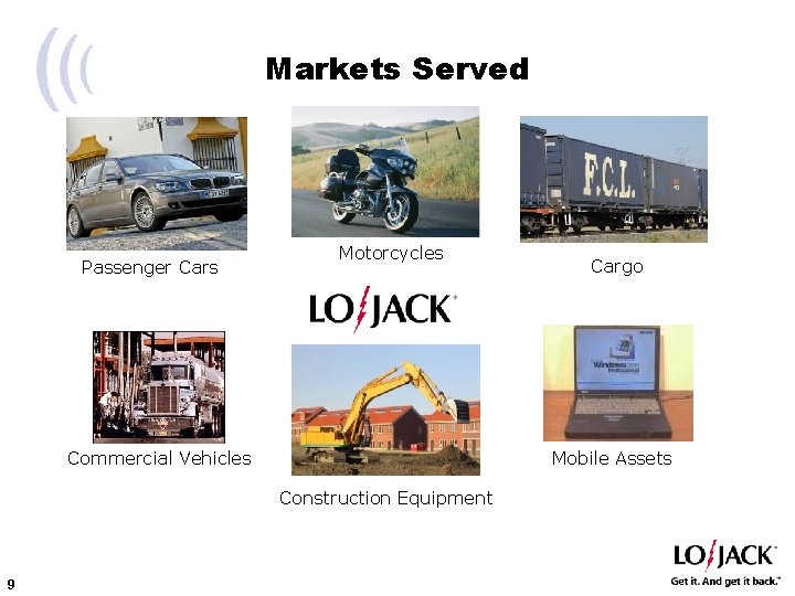 Markets Served Passenger Cars Motorcycles Mobile Assets Commercial Vehicles Construction Equipment 9 Cargo 