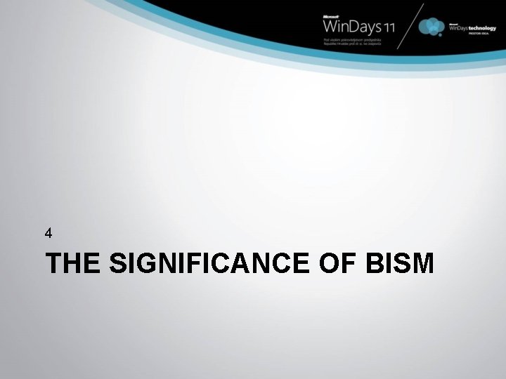 4 THE SIGNIFICANCE OF BISM 