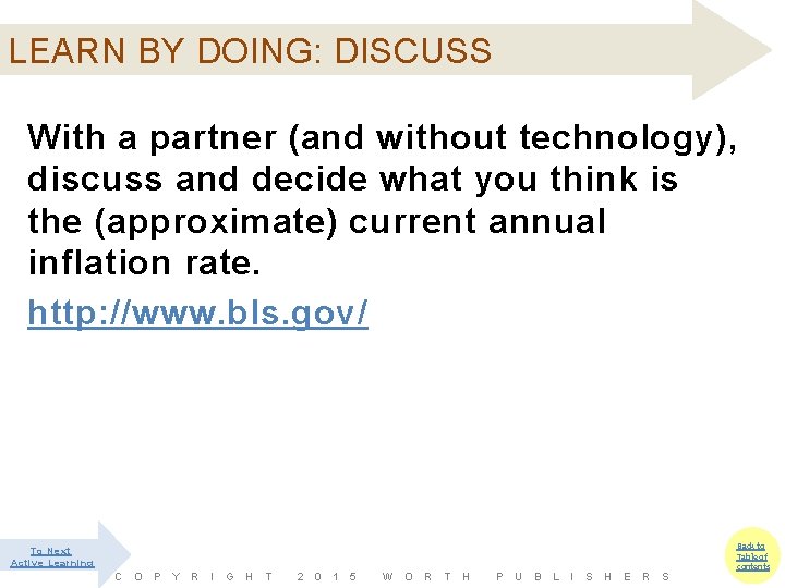 LEARN BY DOING: DISCUSS With a partner (and without technology), discuss and decide what