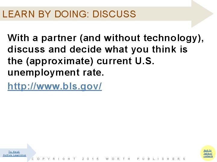 LEARN BY DOING: DISCUSS With a partner (and without technology), discuss and decide what