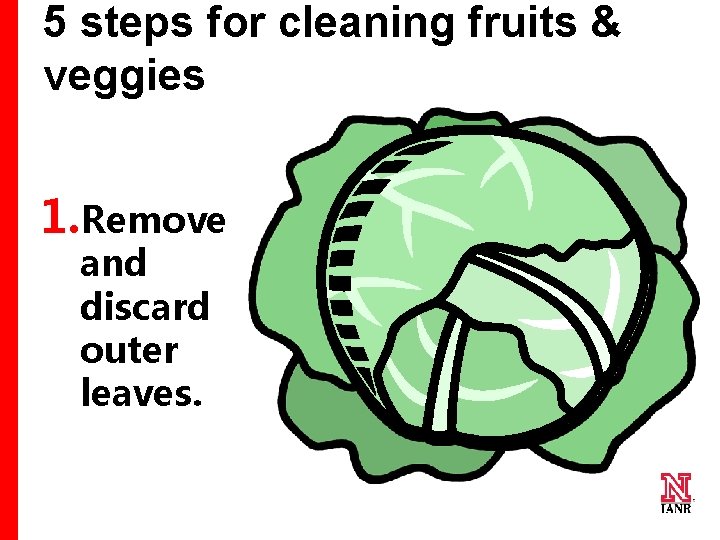 5 steps for cleaning fruits & veggies 1. Remove and discard outer leaves. 18