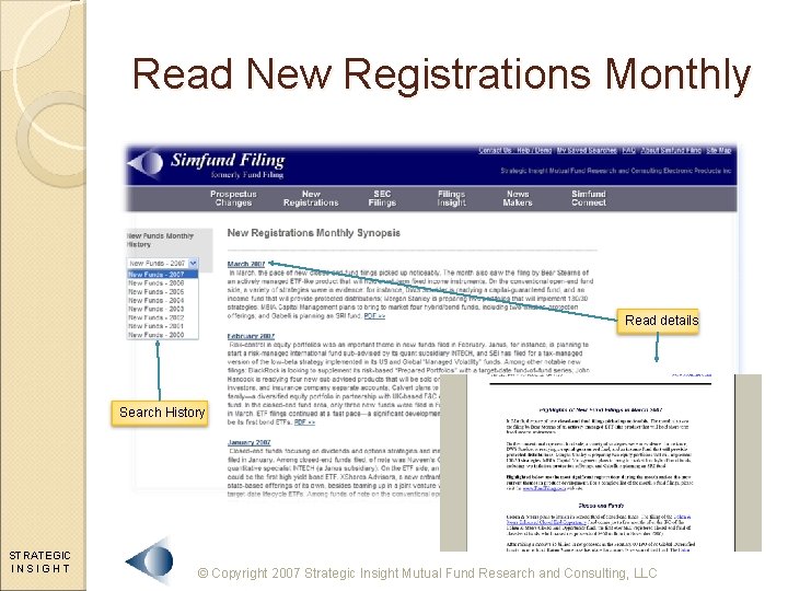 Read New Registrations Monthly Read details Search History STRATEGIC INSIGHT © Copyright 2007 Strategic