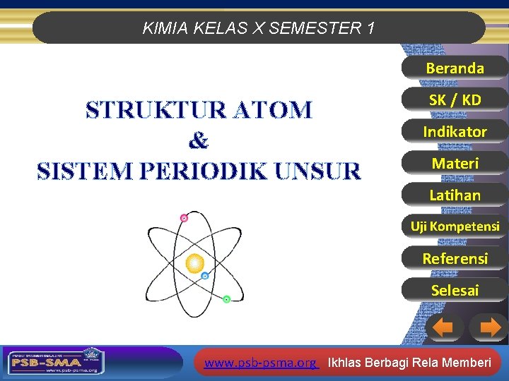 Kimia Kelas X Semester 1 Beranda Struktur Atom