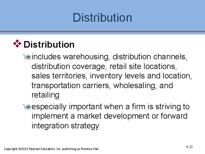 Distribution v Distribution 9 includes warehousing, distribution channels, distribution coverage, retail site locations, sales Distribution v Distribution 9 includes warehousing, distribution channels, distribution coverage, retail site locations, sales