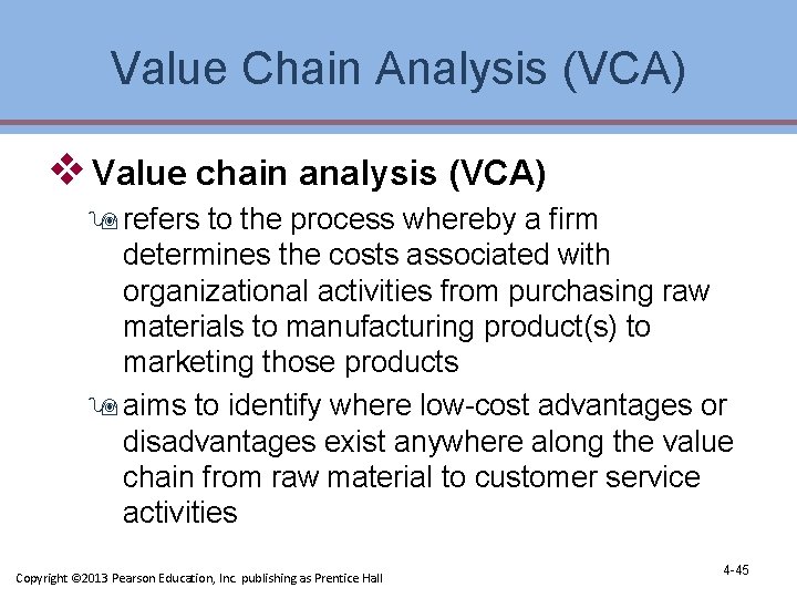 Value Chain Analysis (VCA) v Value chain analysis (VCA) 9 refers to the process Value Chain Analysis (VCA) v Value chain analysis (VCA) 9 refers to the process