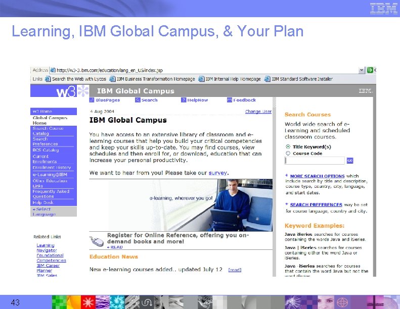 Learning, IBM Global Campus, & Your Plan 43 