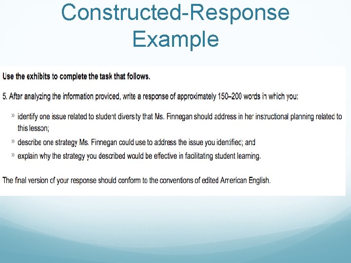 Constructed-Response Example 