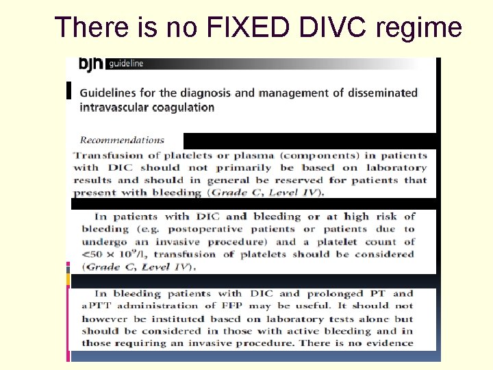 There is no FIXED DIVC regime 