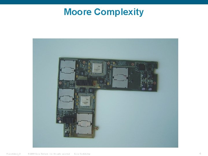 Moore Complexity Presentation_ID © 2006 Cisco Systems, Inc. All rights reserved. Cisco Confidential 4