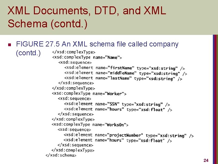 XML Documents, DTD, and XML Schema (contd. ) n FIGURE 27. 5 An XML