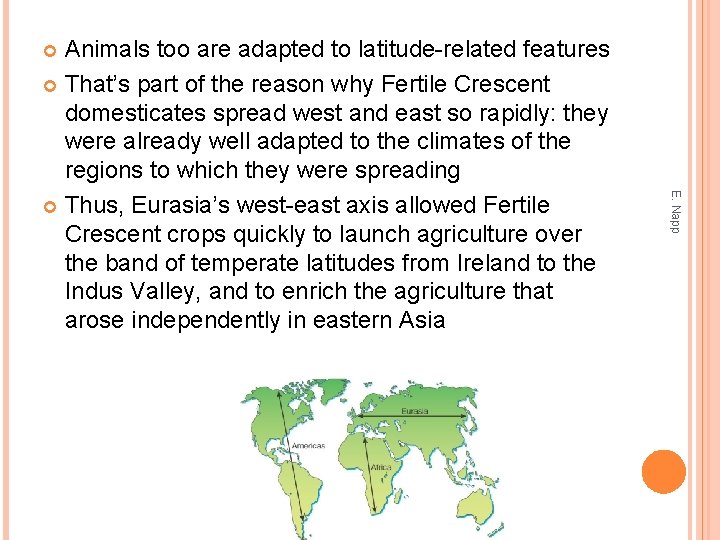 Animals too are adapted to latitude-related features That’s part of the reason why Fertile