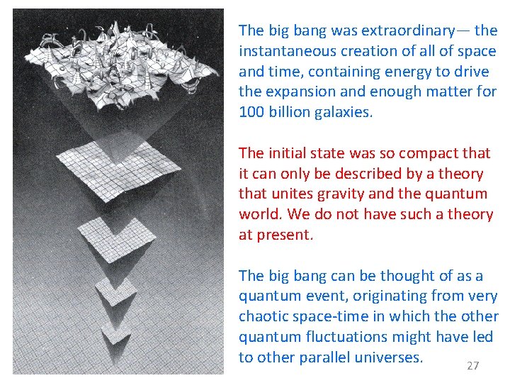 The big bang was extraordinary― the instantaneous creation of all of space and time,