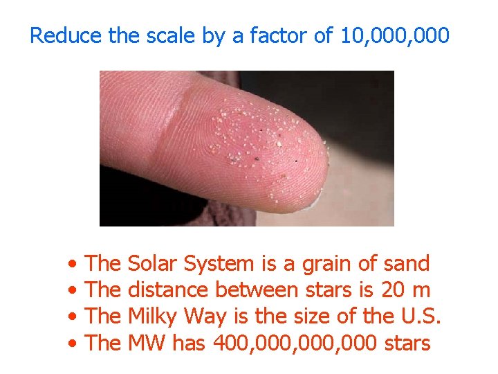 Reduce the scale by a factor of 10, 000 • • The The Solar