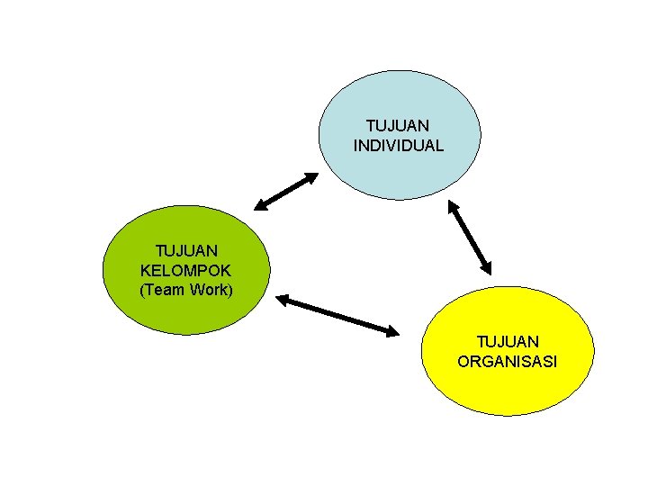 TUJUAN INDIVIDUAL TUJUAN KELOMPOK (Team Work) TUJUAN ORGANISASI 