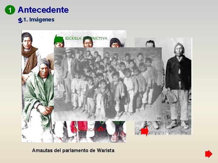 1 Antecedente s 1. 1. Imágenes ESCUELA PRODUCTIVA REIVINDICACIÓN Amautas del parlamento de Warista