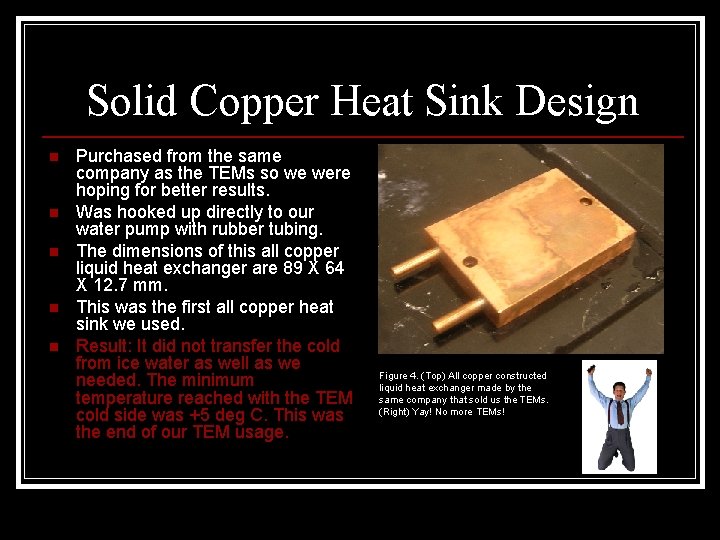 Solid Copper Heat Sink Design n n Purchased from the same company as the