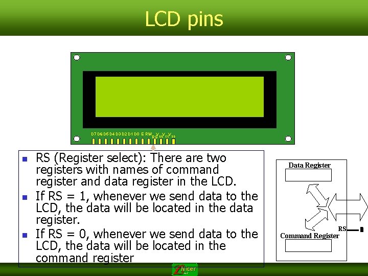 LCD pins D 7 D 6 D 5 D 4 D 3 D 2