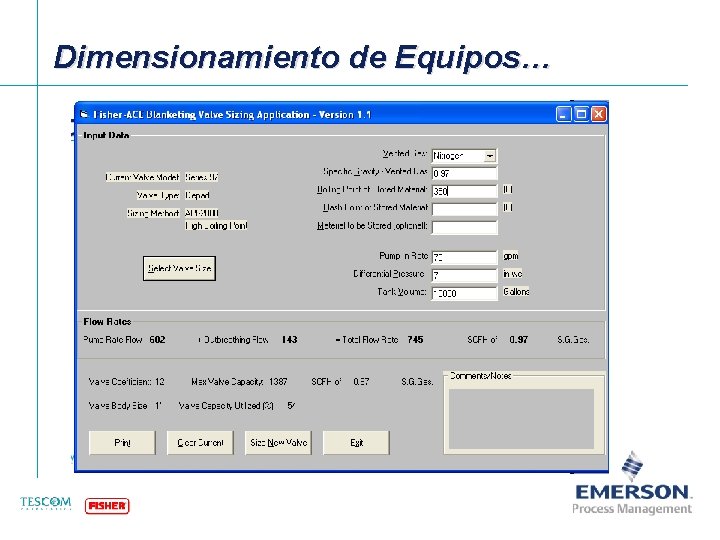 Dimensionamiento de Equipos… [File Name or Event] Emerson Confidential 27 -Jun-01, Slide 22 