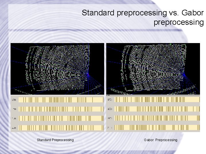Standard preprocessing vs. Gabor preprocessing Standard Preprocessing Gabor Preprocessing 