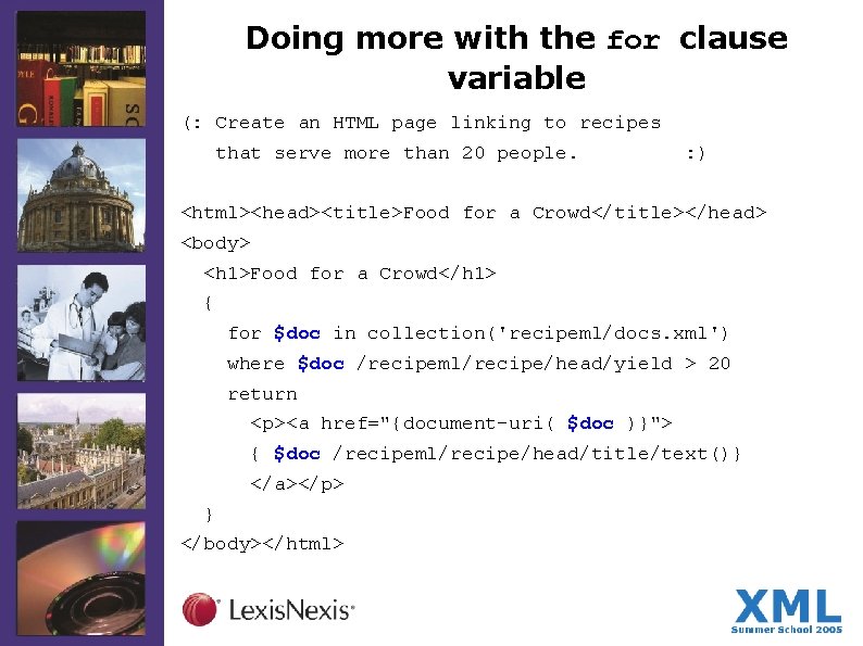 Doing more with the for clause variable (: Create an HTML page linking to