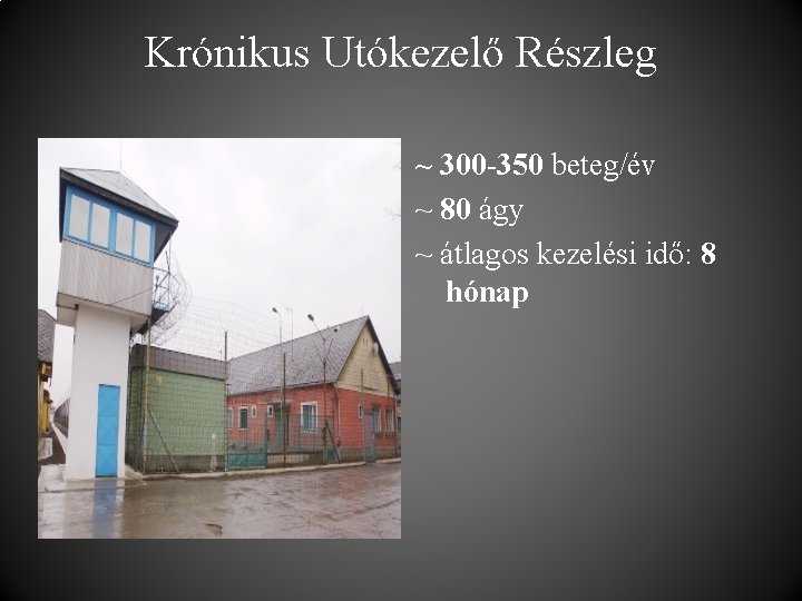 Krónikus Utókezelő Részleg ~ 300 -350 beteg/év ~ 80 ágy ~ átlagos kezelési idő: