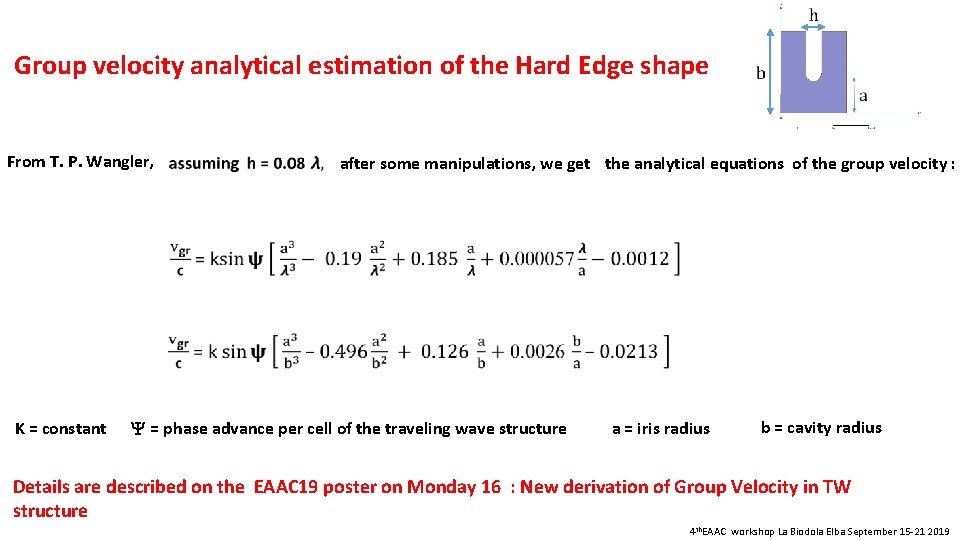  Group velocity analytical estimation of the Hard Edge shape From T. P. Wangler,