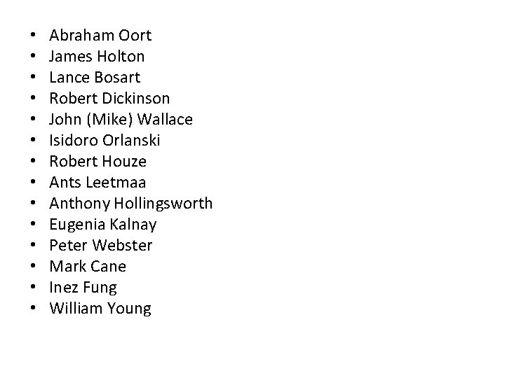  • • • • Abraham Oort James Holton Lance Bosart Robert Dickinson John