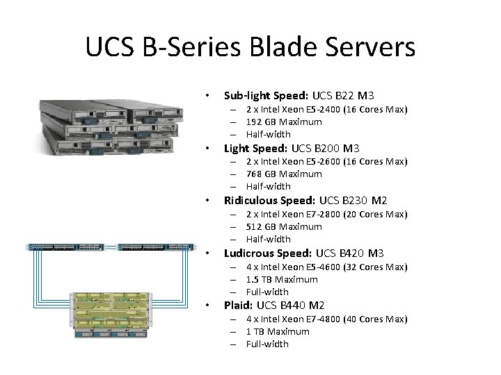 UCS B-Series Blade Servers • Sub-light Speed: UCS B 22 M 3 – 2