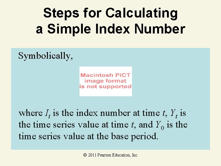 Steps for Calculating a Simple Index Number Symbolically, where It is the index number