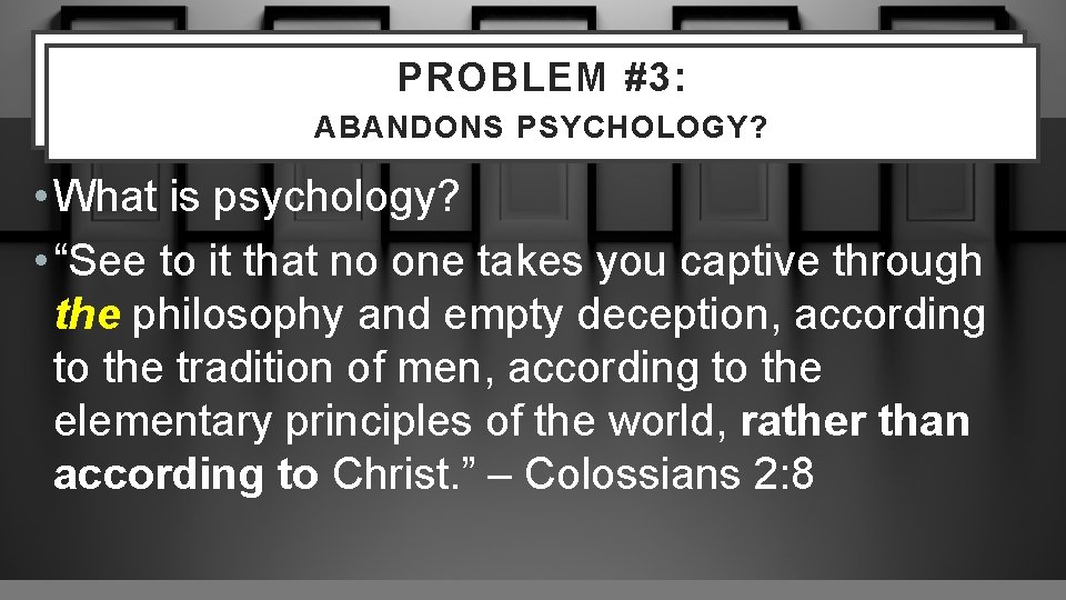 PROBLEM #2: PROBLEM #3: THE BEHAVIORISTIC FOCUS ABANDONS PSYCHOLOGY? • What is psychology? •