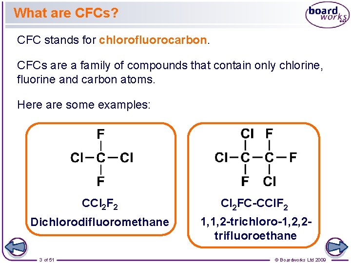 What are CFCs? CFC stands for chlorofluorocarbon. CFCs are a family of compounds that