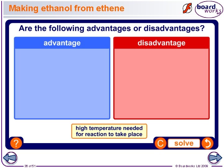 Making ethanol from ethene 36 of 51 © Boardworks Ltd 2009 