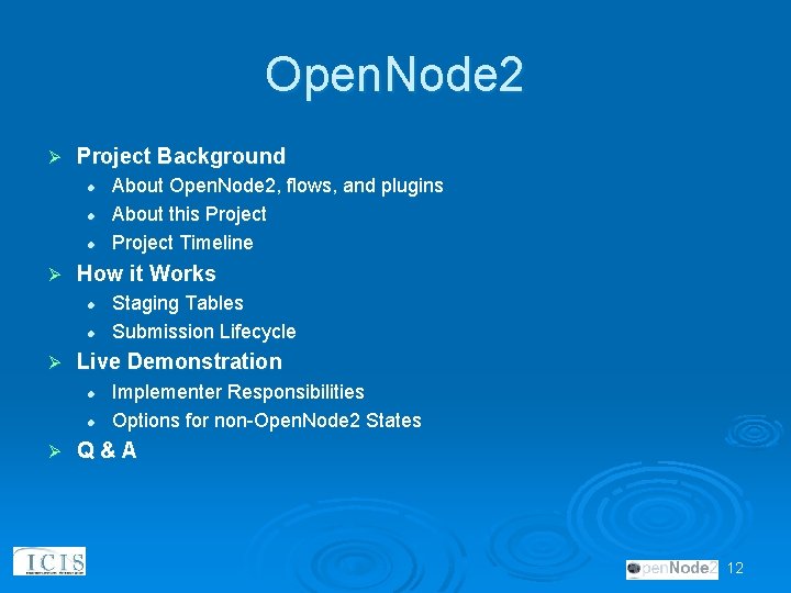 Open. Node 2 Ø Project Background l l l Ø How it Works l