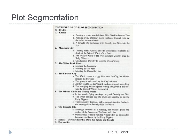 Plot Segmentation Claus Tieber 