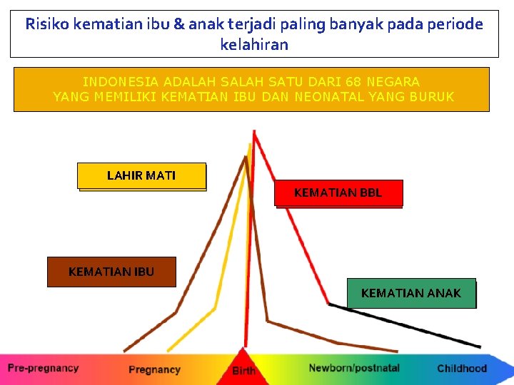 Risiko kematian ibu & anak terjadi paling banyak pada periode kelahiran INDONESIA ADALAH SATU