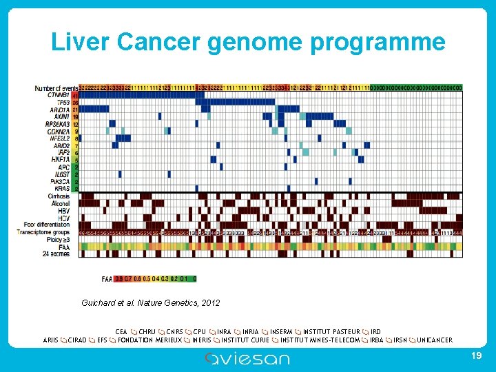 Liver Cancer genome programme Guichard et al. Nature Genetics, 2012 ARIIS CIRAD EFS CEA