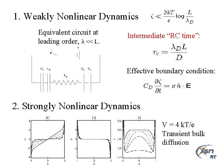 1. Weakly Nonlinear Dynamics Equivalent circuit at leading order, << L. Intermediate “RC time”: