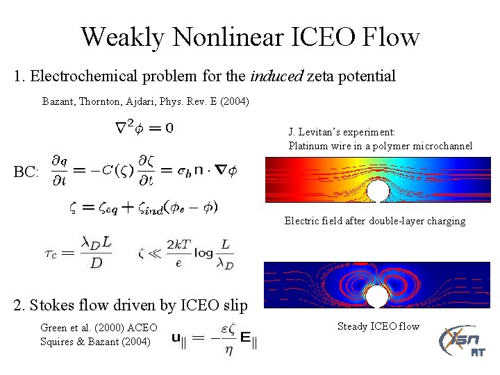 Weakly Nonlinear ICEO Flow 1. Electrochemical problem for the induced zeta potential Bazant, Thornton,