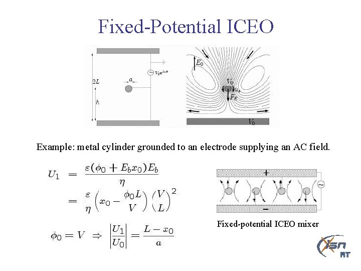 Fixed-Potential ICEO Example: metal cylinder grounded to an electrode supplying an AC field. Fixed-potential