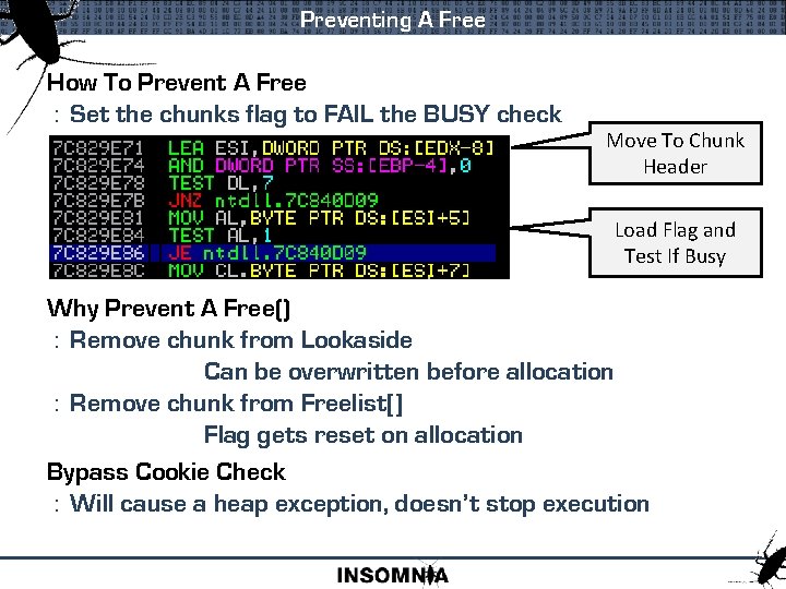 Preventing A Free How To Prevent A Free : Set the chunks flag to