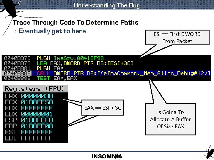 Understanding The Bug Trace Through Code To Determine Paths : Eventually get to here