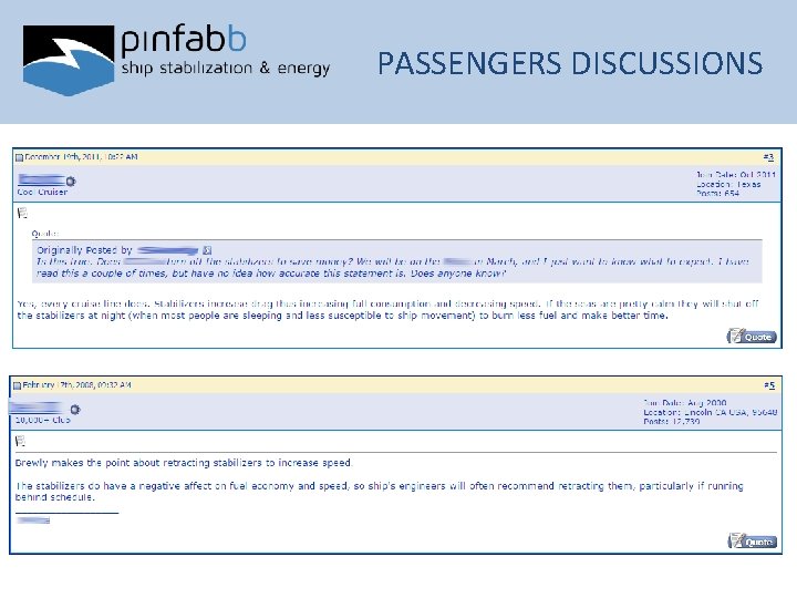 PASSENGERS DISCUSSIONS 