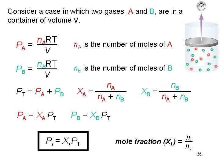 Consider a case in which two gases, A and B, are in a container