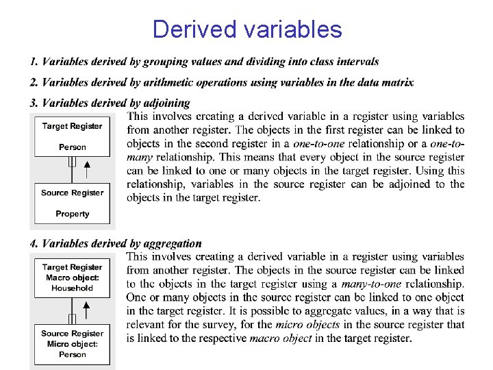 Derived variables 