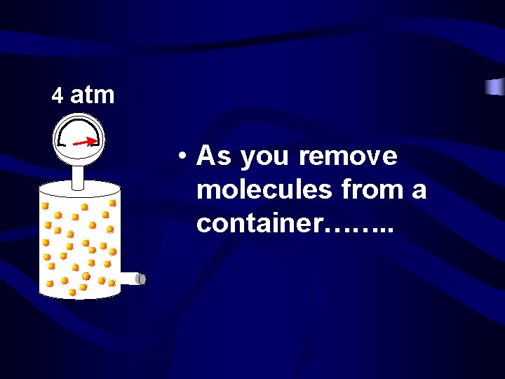 4 atm • As you remove molecules from a container……. . 