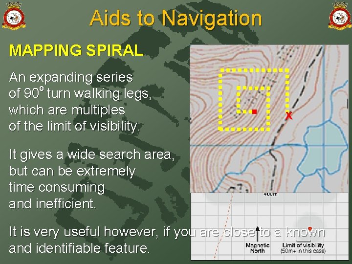 Aids to Navigation MAPPING SPIRAL An expanding series o of 90 turn walking legs,